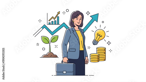 Empower Women Message Flat Illustration