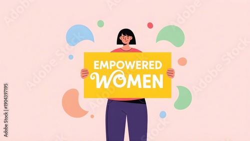 Women Empowerment with Abstract Shapes