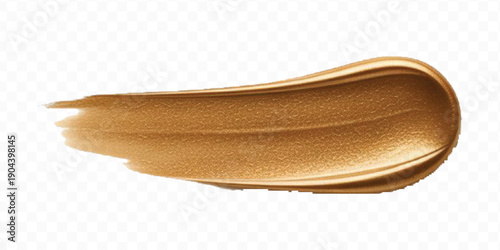 realistic 3d smooth glossy gold paint or lipstick swatch smear smudge in different style isolated on transparent background	

