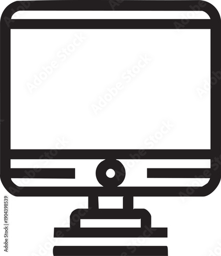 Computer monitor icon vector - desktop pc display graphic eps silhouette