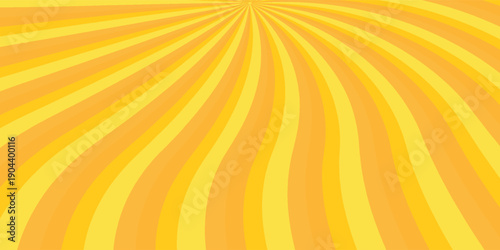 Yellow banner with Sun rays, lines background, light