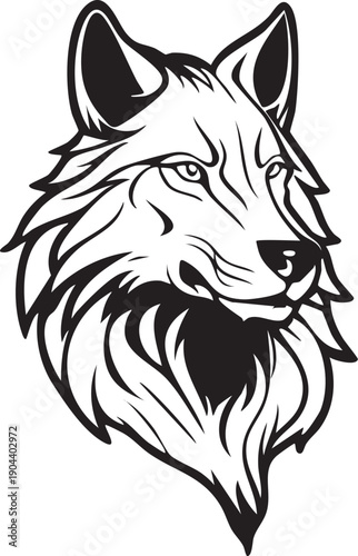 Loup Viril Tête - Silhouette
