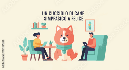 Cozy scene with people and a dog