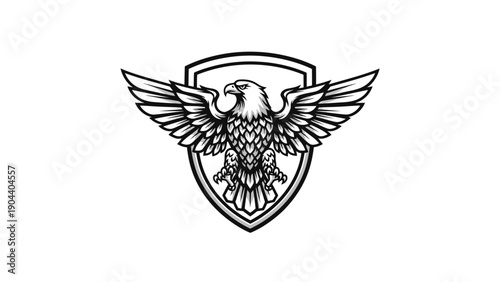 Eagle Shield Logo Design Illustration.