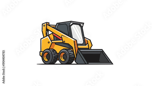 Yellow Skid Steer Loader Machine.