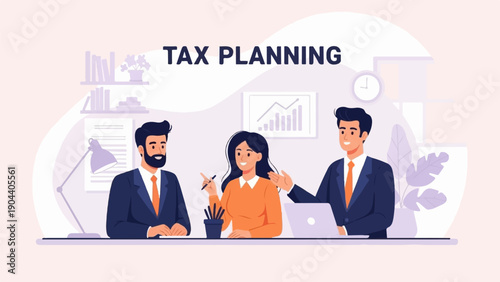 Diverse professionals collaborate on financial strategy with charts and laptops