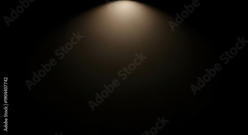Soft glowing light orb in dark background minimalist abstract illumination mood lighting effect