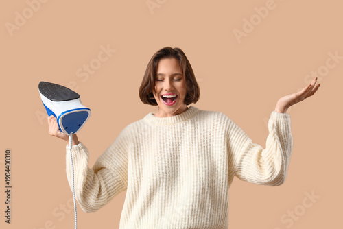 Young emotional woman with ...