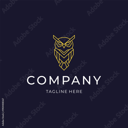 Owl line art logo with clean minimal lines representing wisdom and focus.