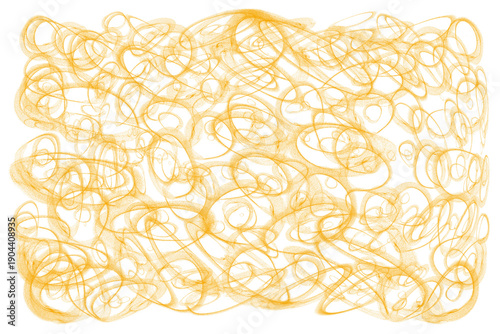 Round yellow irregular ornaments on a transparent background. Abstract decorative png  pattern