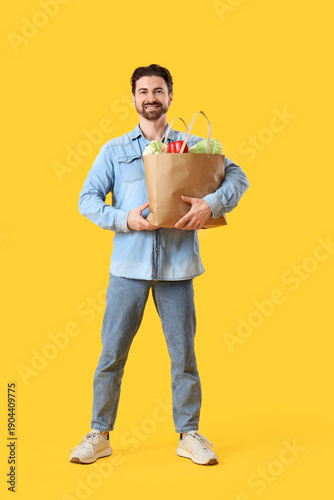 Handsome bearded man with b...