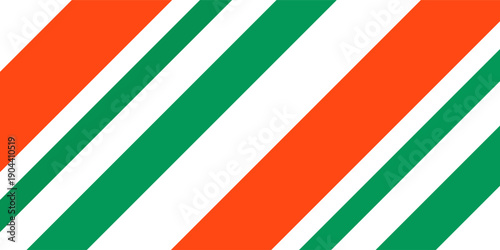 Christmas seamless pattern. Red and green diagonal stripes background. Candy cane repeating decoration wallpaper. Winter holiday lines backdrop. Xmas peppermint present wrapping print design. Vector