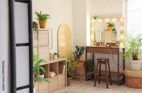 Interior of makeup room wit...