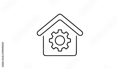 Minimal home maintenance and facility management outline icon vector