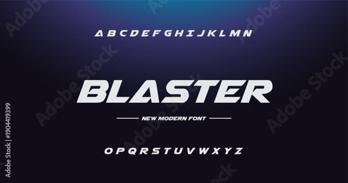BLASTER, Abstract sport modern alphabet logo font. Typography bold typeface design for sport, technology, fashion, digital, future creative logos fonts. vector illustration