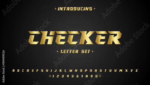 CHECKER, Abstract sport modern alphabet logo font. Typography bold typeface design for sport, technology, fashion, digital, future creative logos fonts. vector illustration