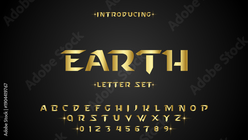 EARTH, Abstract sport modern alphabet logo font. Typography bold typeface design for sport, technology, fashion, digital, future creative logos fonts. vector illustration