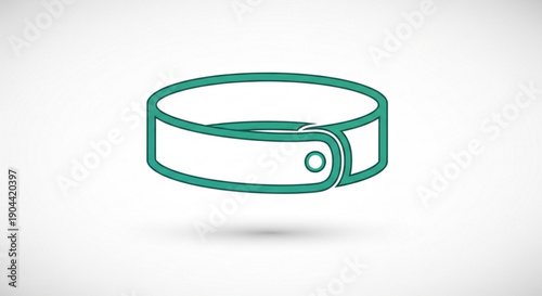 Green smartwatch band with buckle on white background fitness tracker accessory