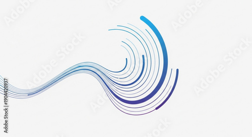 Dynamic blue wave design with gradient effect on white background for creative modern business or technology concept