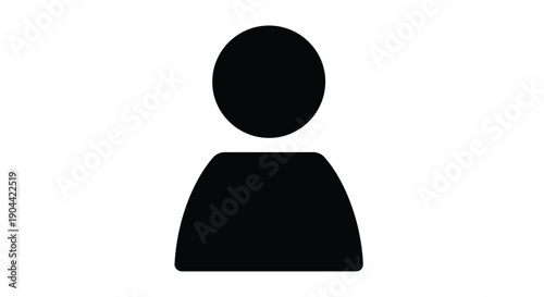 Simple black silhouette icon representing a generic person profile or anonymous user avatar