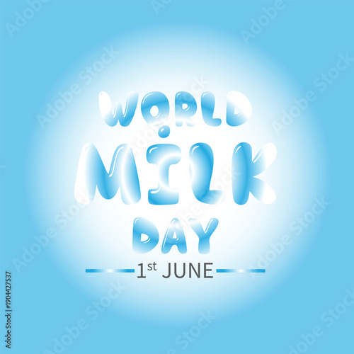 World Milk Day Creative Typography Poster