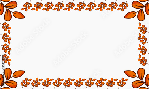 A lively perimeter of crisp fall leaves, featuring a mix of maple and oak greenery, creates a graceful boundary around a clean central area for text.