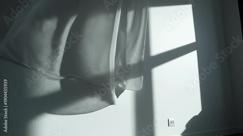 Window with Curtain and Shadows Indoor Scene.