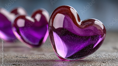 Romantic Valentine's Day Glass Hearts - Sparkling Love Theme