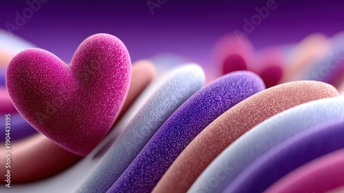 Romantic Valentine's Day Heart and Vibrant Abstract Waves