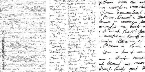 Vector Patterns with Fake Handwritten Text on Transparent Background