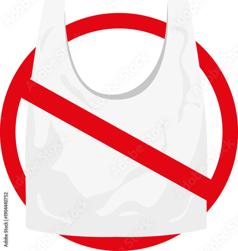 Plastic bag with no entry sign banning usage