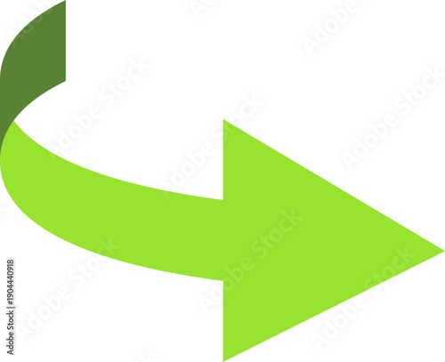 Green curved arrow pointing right refresh icon