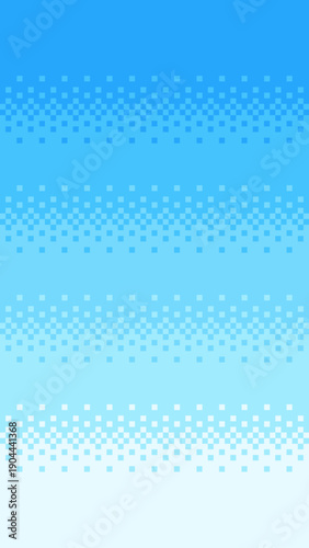 Pixel art blue gradient fading into white