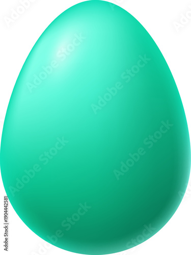 Teal green egg representing Easter and springtime concept