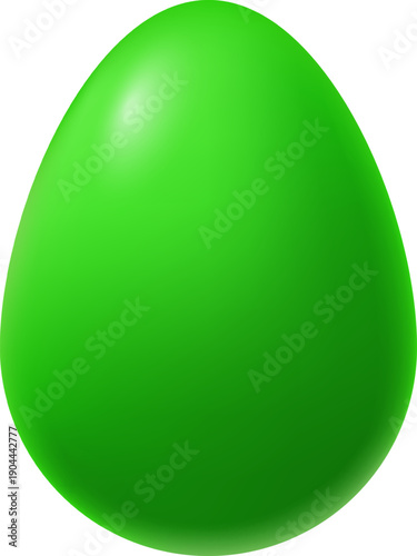 Green egg representing Easter holiday and new life