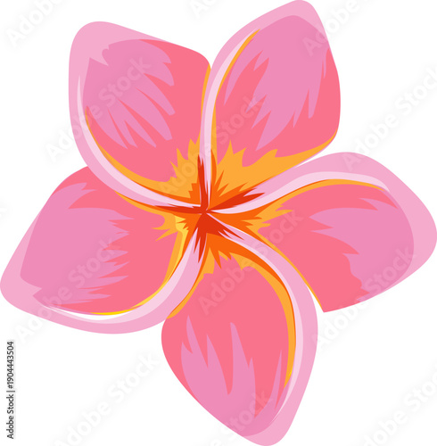 Pink plumeria flower blossom icon vector illustration