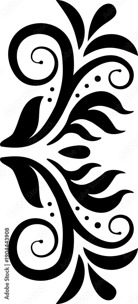 Fototapeta premium Abstract black scrollwork design with ornate elements