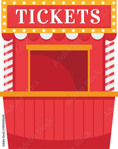 Tickets booth selling event admission and entertainment entry