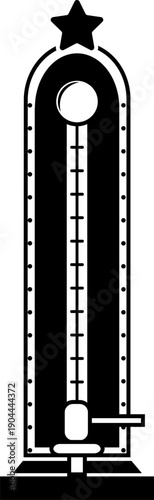 Carnival high striker testing strength reaching star