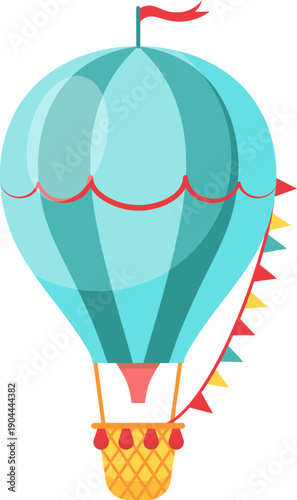Hot air balloon flying travel adventure concept