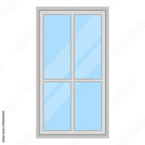 Contemporary houses windows. Transparent frames Vector. Architectural building symbols. Residential apertures illustrations.