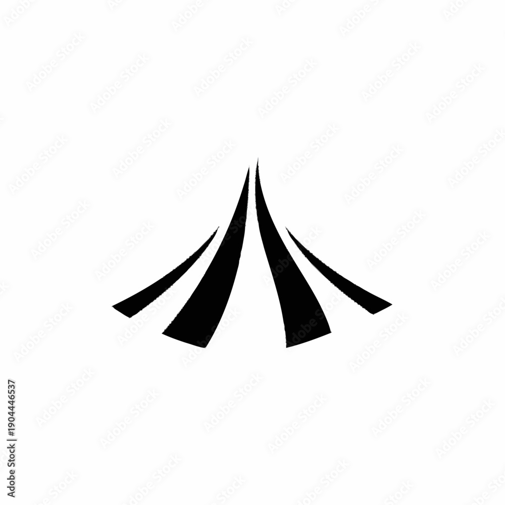 Fototapeta premium Abstract Black Lines Forming a Stylized Tent or Canopy Shape.