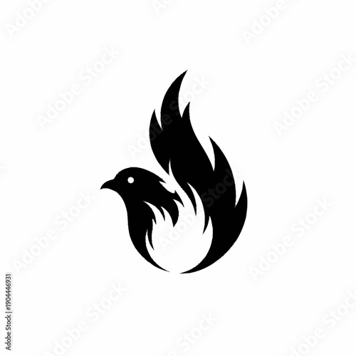 Phoenix Bird Fire Logo Symbol.
