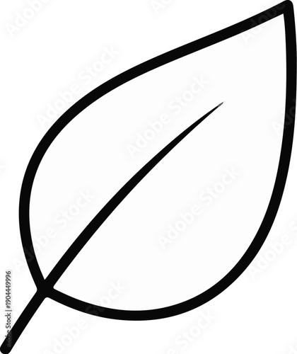 A simple black and white outline drawing of a single leaf shape