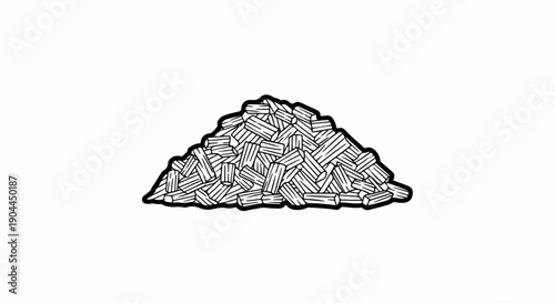 A pile of small, rectangular wood pieces is shown