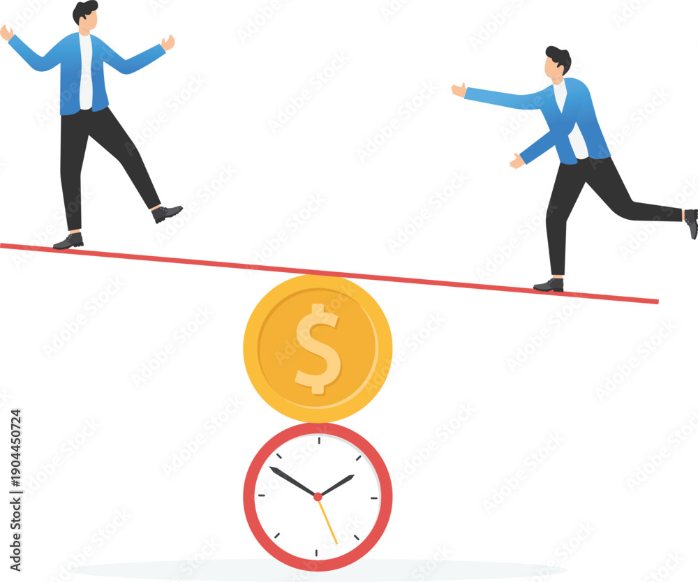 Fototapeta premium Balancing Financial Assets and Time Efficiency
