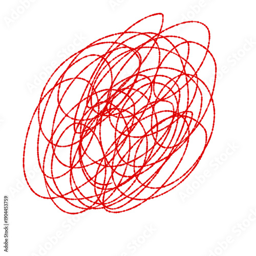 Konstfotografi A vibrant red scribble on a transparent black background on transparent backgrou