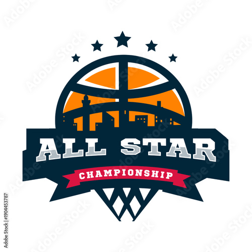 all star championship basketball logo