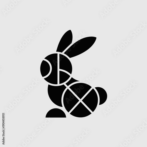 Modern minimalist rabbit logo design element