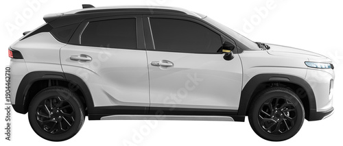 Obraz na płótnie Side view white SUV car